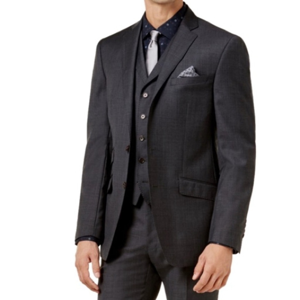 Tallia Mens Two Button Formal Grey Suit Jacket Blazer Sports Coat- 44 reg - NWT